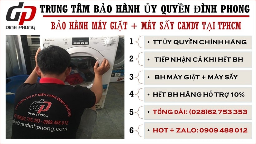 Trung tâm bảo hành máy giặt Candy tại Tphcm